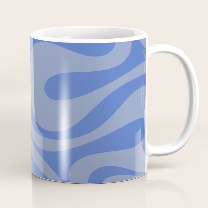 Mod Swirl Retro Abstract Pattern Blue Coffee Mug