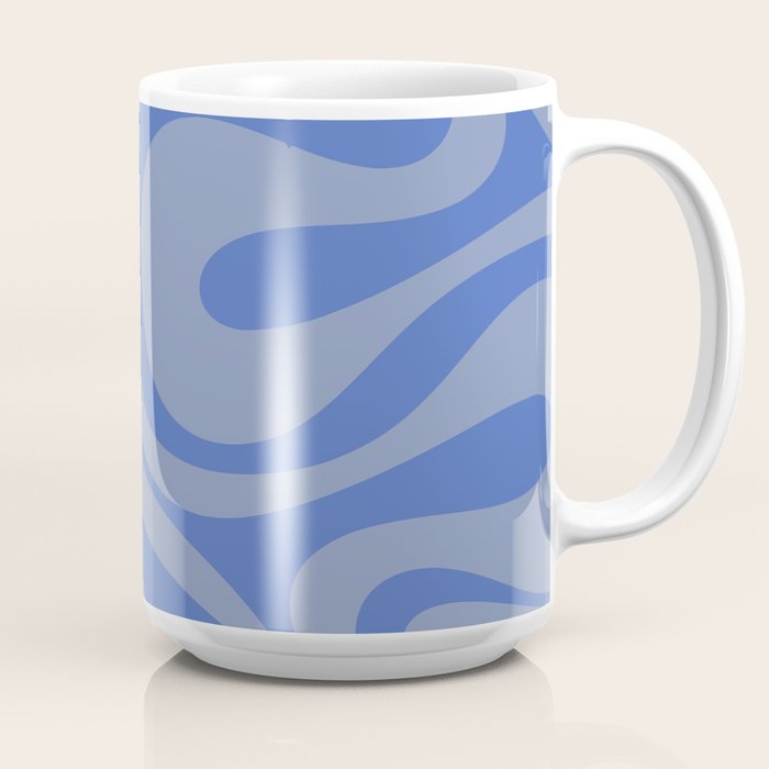 Alternative view of Mod Swirl Retro Abstract Pattern Blue Coffee Mug